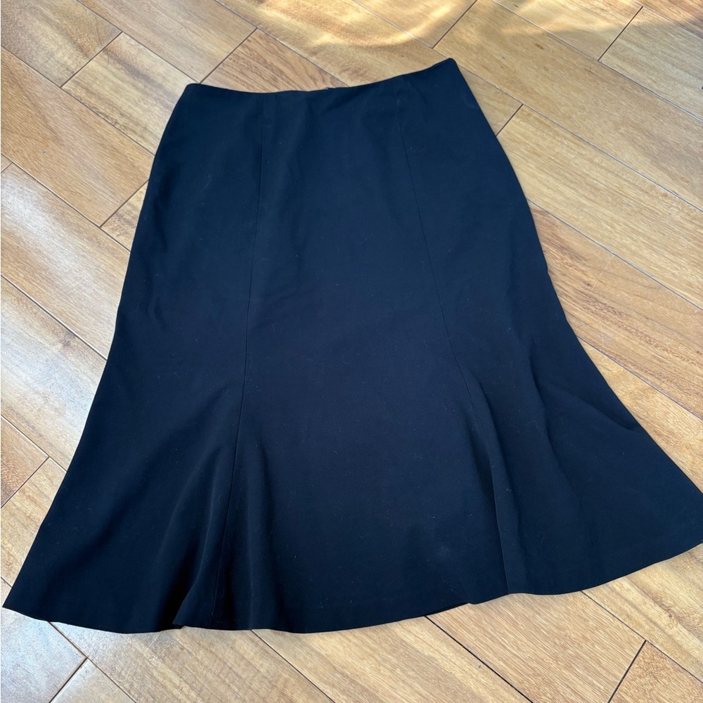 Chaps Black Midi A-line Skirt for Work